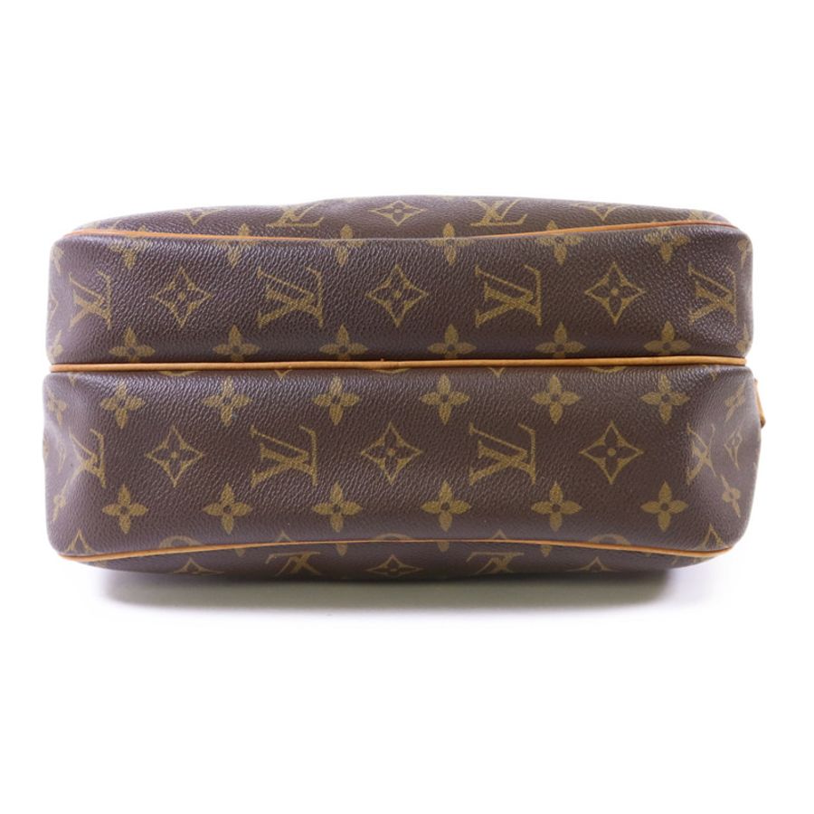 LOUIS VUITTON Monogram Reporter PM金扣肩背袋棕色-3