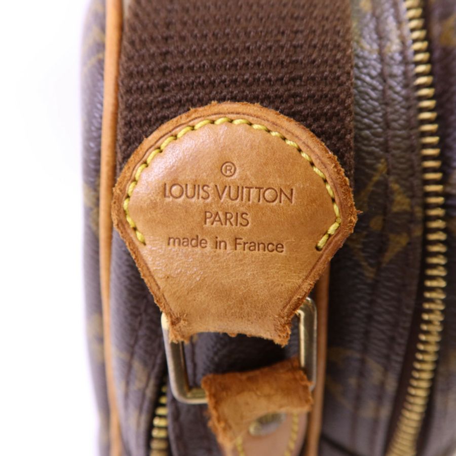 LOUIS VUITTON Monogram Reporter PM金扣肩背袋棕色-7
