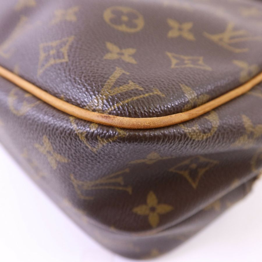 LOUIS VUITTON Monogram Reporter PM金扣肩背袋棕色-13