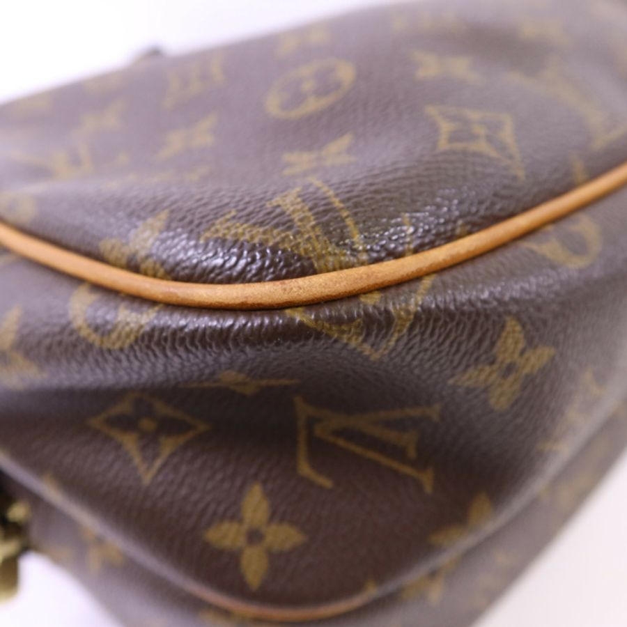 LOUIS VUITTON Monogram Reporter PM金扣肩背袋棕色-14