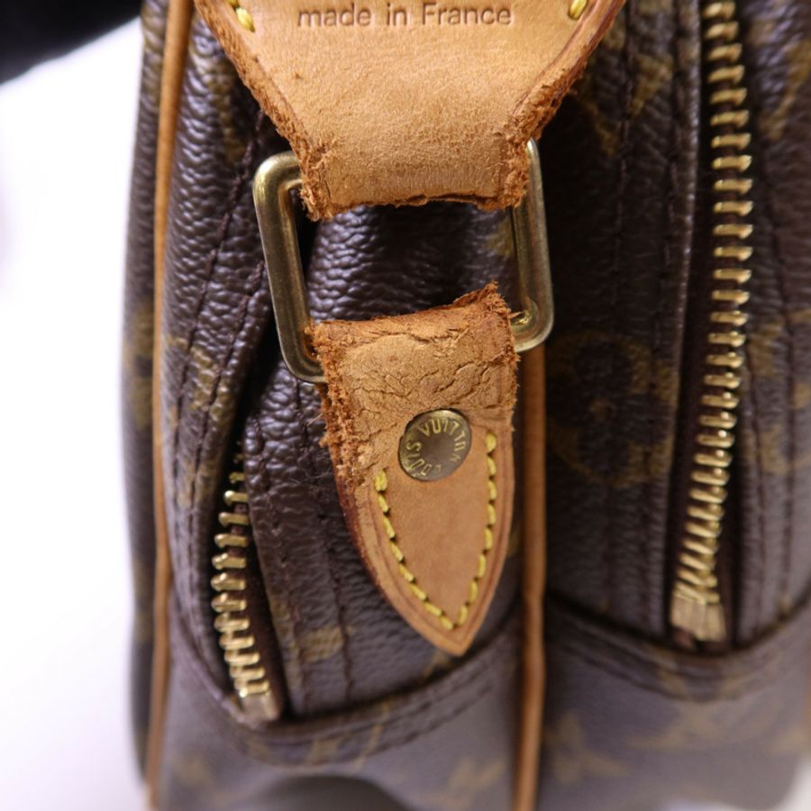 LOUIS VUITTON Monogram Reporter PM金扣肩背袋棕色-15