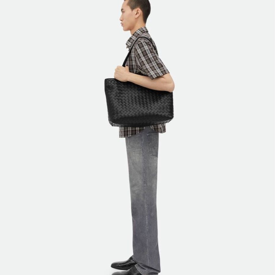 Bottega Veneta 男士 小號 Intrecciato 拉鍊單肩包均碼碼小號、44cm*15.5cm*28.5cm-2
