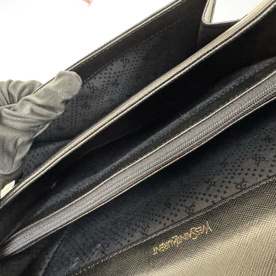 【赫蒂國際精品】 YSL 聖羅蘭 黑色鱷魚皮 斜挎包 中古 二手 vintage-19