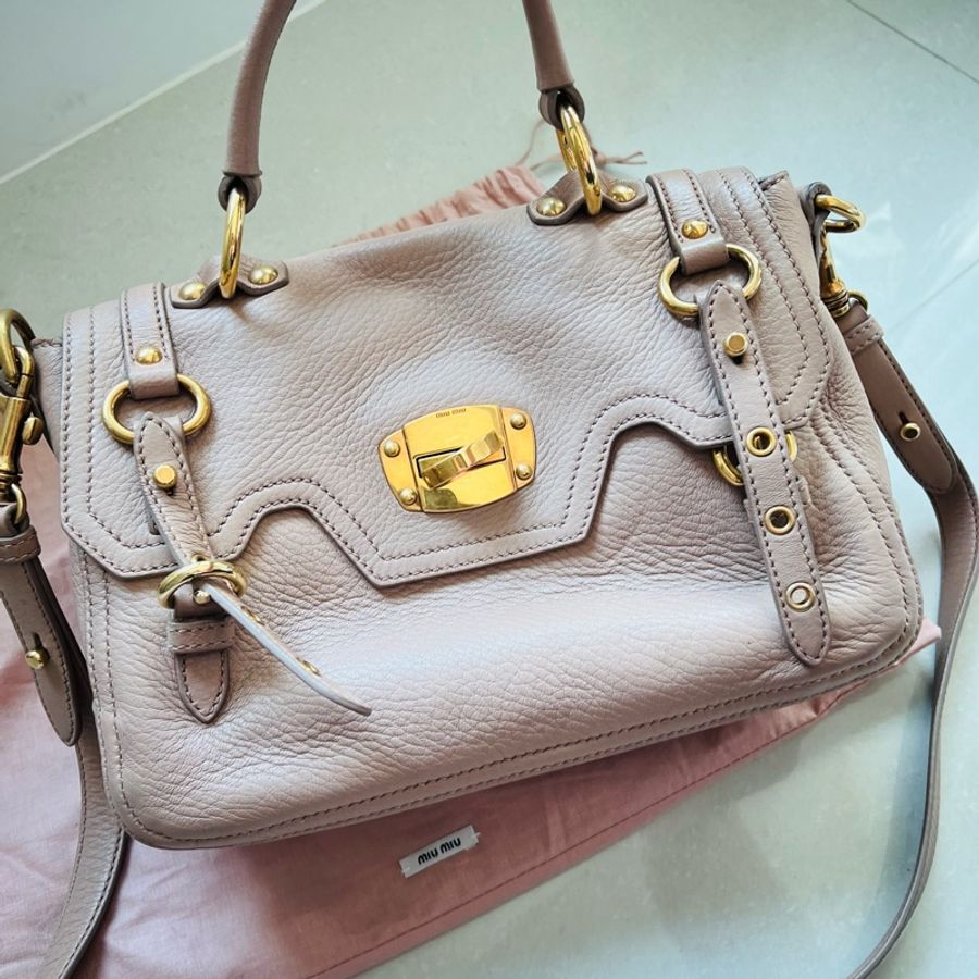 miu miu 乾燥玫瑰粉色 手提包 機車包-0