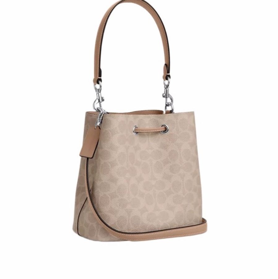 Coach 女士 Rowan 標誌性帆布水桶包均碼碼22cm*14cm*22cm-1