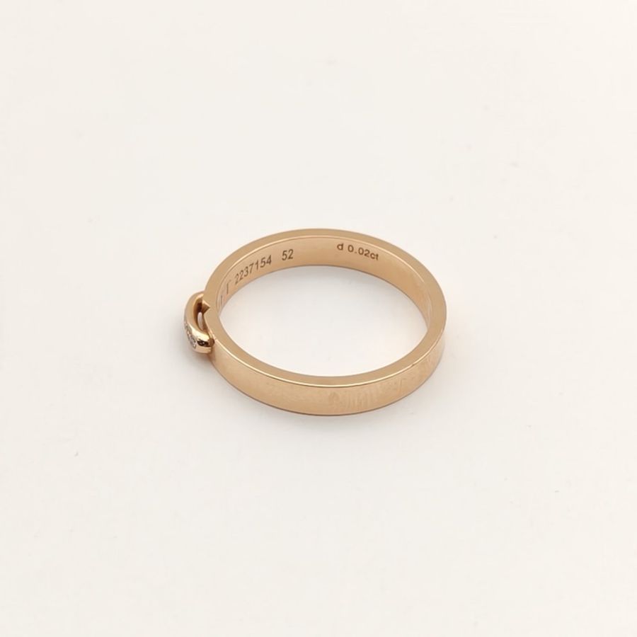 CHAUMET LiensEvidence一生緣戒指4mm鑲鑽18K玫瑰金/鑽石52-1