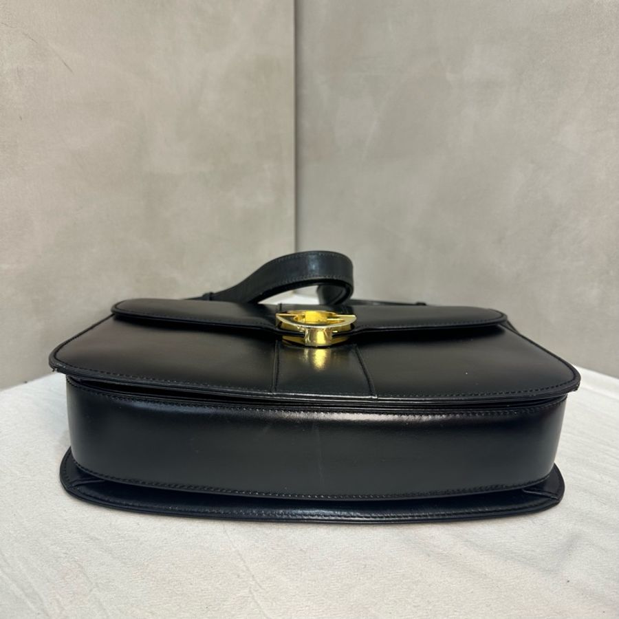 【赫蒂國際精品】 Gucci 古馳 黑色金色logo小牛皮肩背包 vintage-7