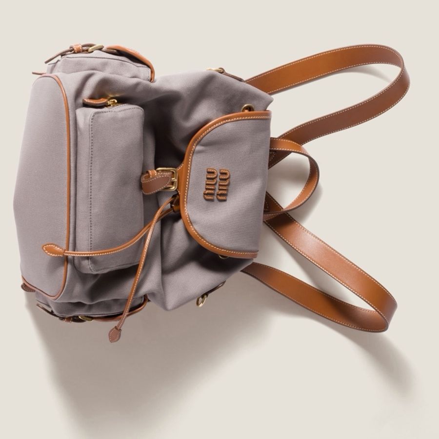 Miu Miu 女士 帆布和皮革背包均碼碼25cm*12.5cm*29.5cm-5