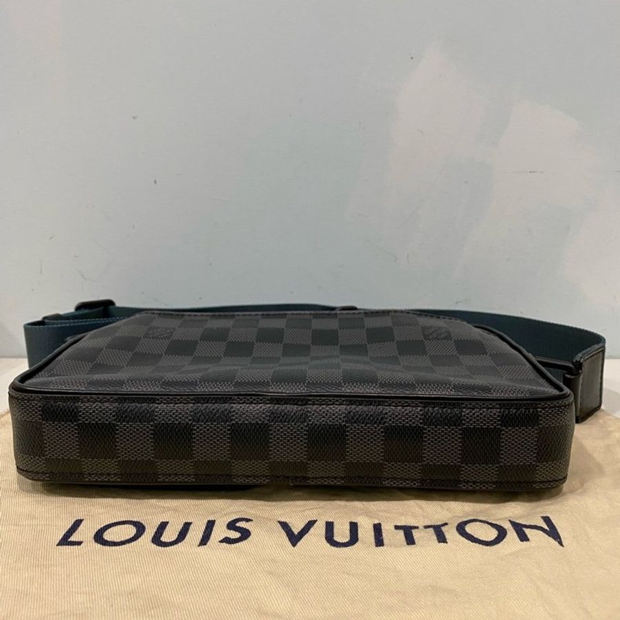 Louis Vuitton 黑棋盤格帆布拉鍊郵差包-8