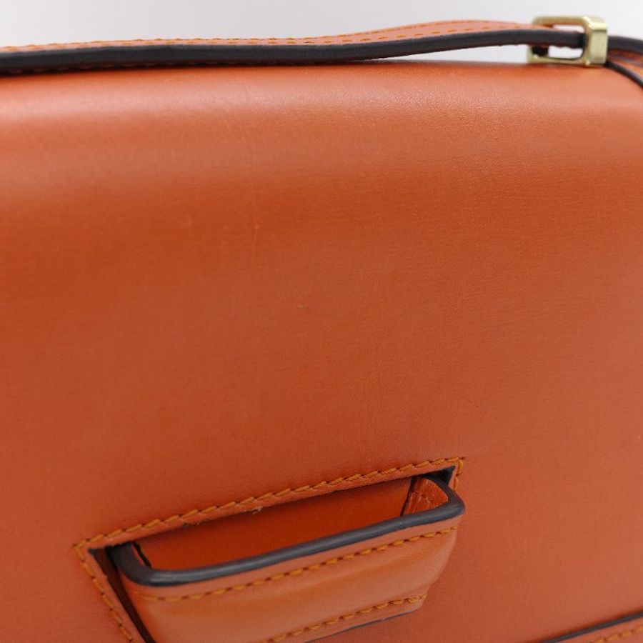 Loewe 羅威 Barcelona 橘色 牛皮 小號 斜背包-11