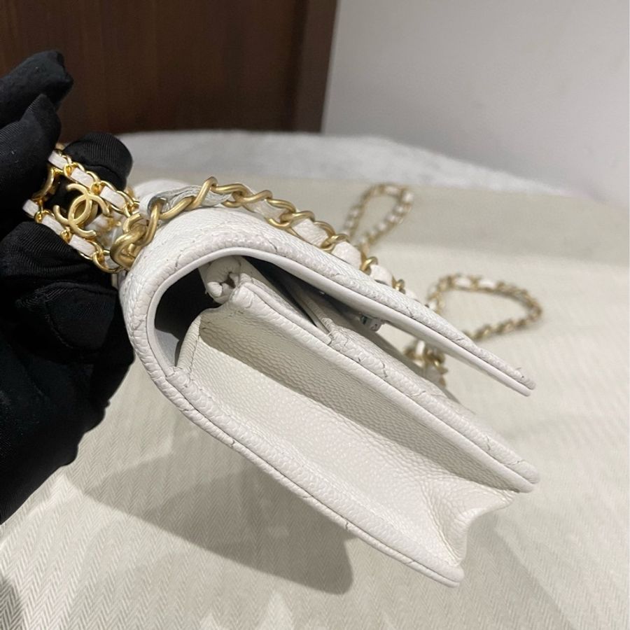 Chanel香奈兒22s白金荔枝牛woc-2
