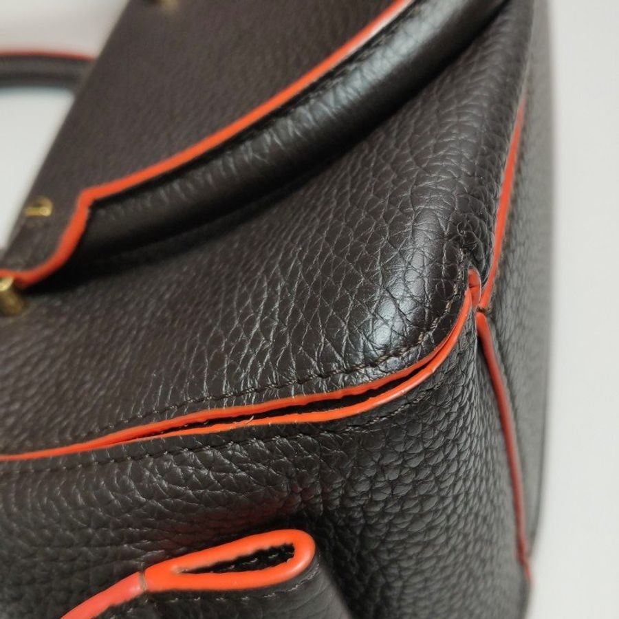 Delvaux Coolbox迷你牛皮拼色D形飾扣斜挎包單肩包-12