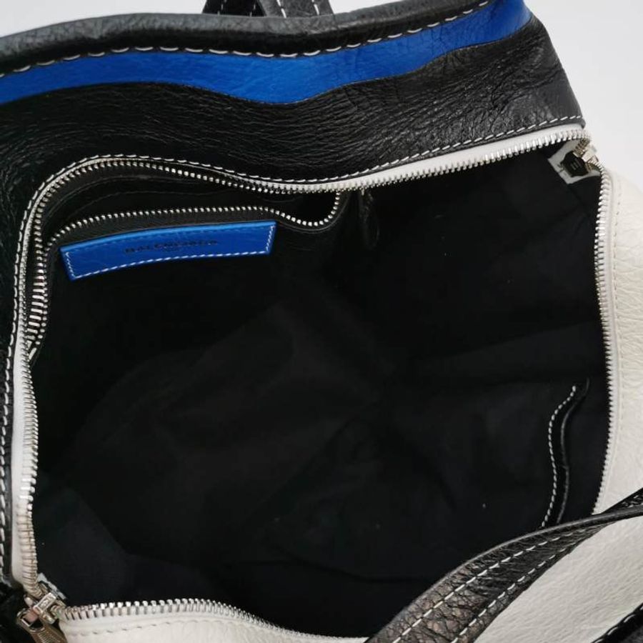 Balenciaga Bazar油蠟皮拼色logo小微標斜挎包-6