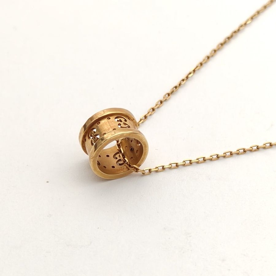 GUCCI 18K玫瑰金玫瑰金項鏈GG18K-3