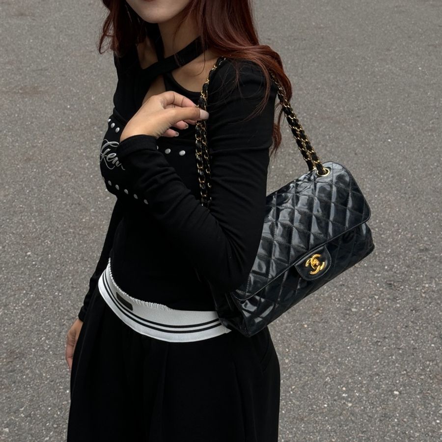 【超絕稀有💍】 Chanel CF25 “雙面包” 黑金經典絕版款（國外平台售價34萬台幣）-21