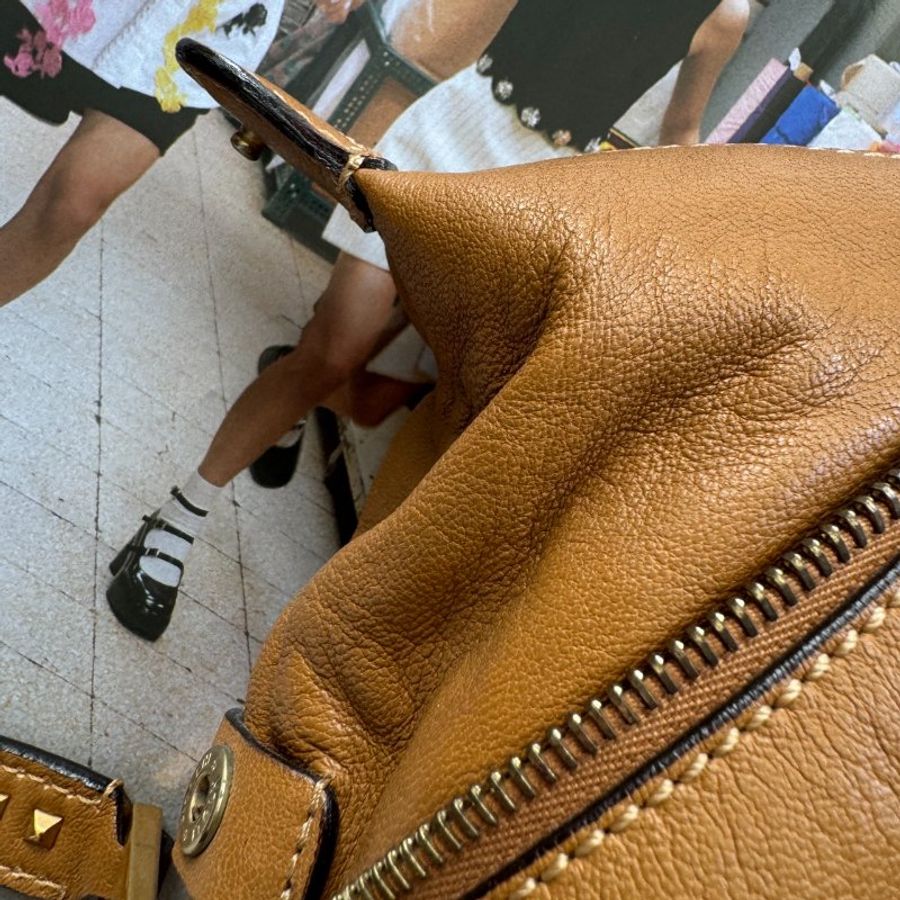 🎉美國大牌 Marc Jacobs 駝色金色鎖頭手提包-14