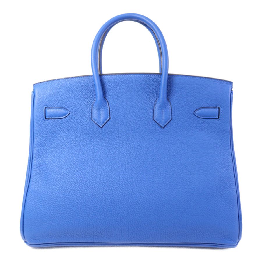 HERMES Togo皮革Birkin 35銀扣手挽袋Bleu Zellige-1