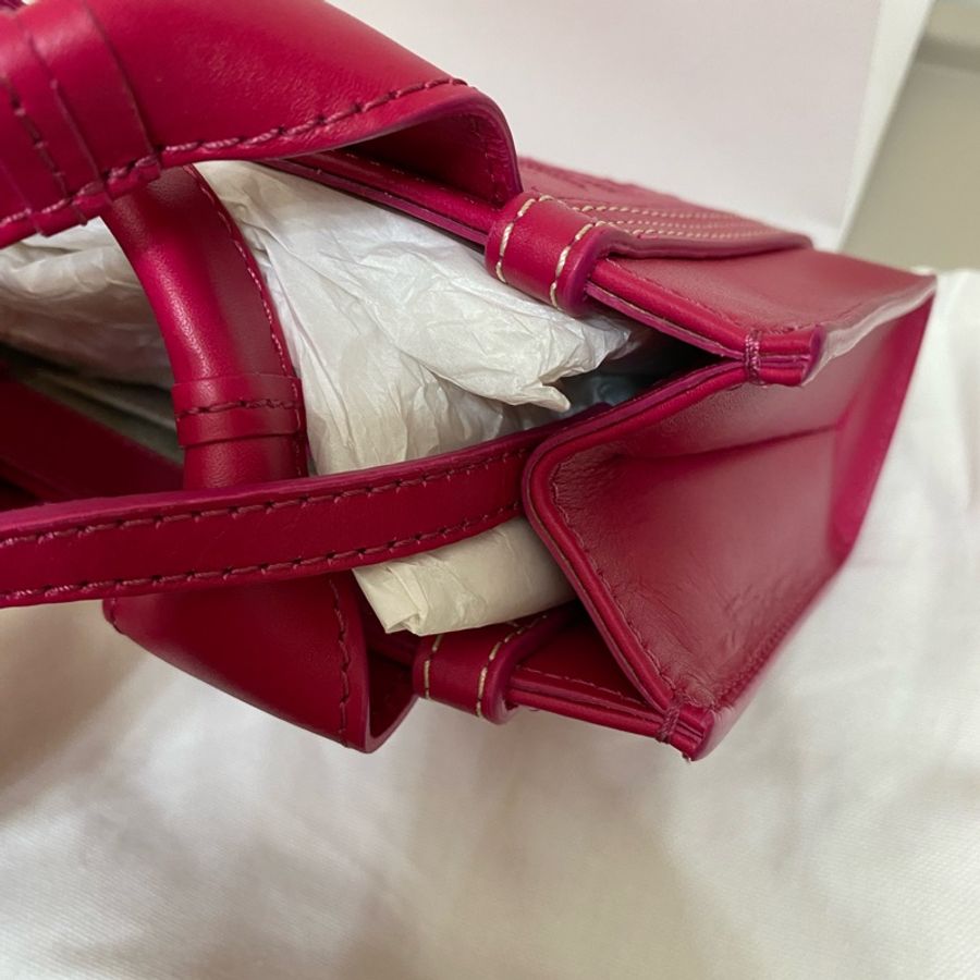 Chloe經典WOODY系列牛皮手提斜背MINI托特包(桃紅)-16