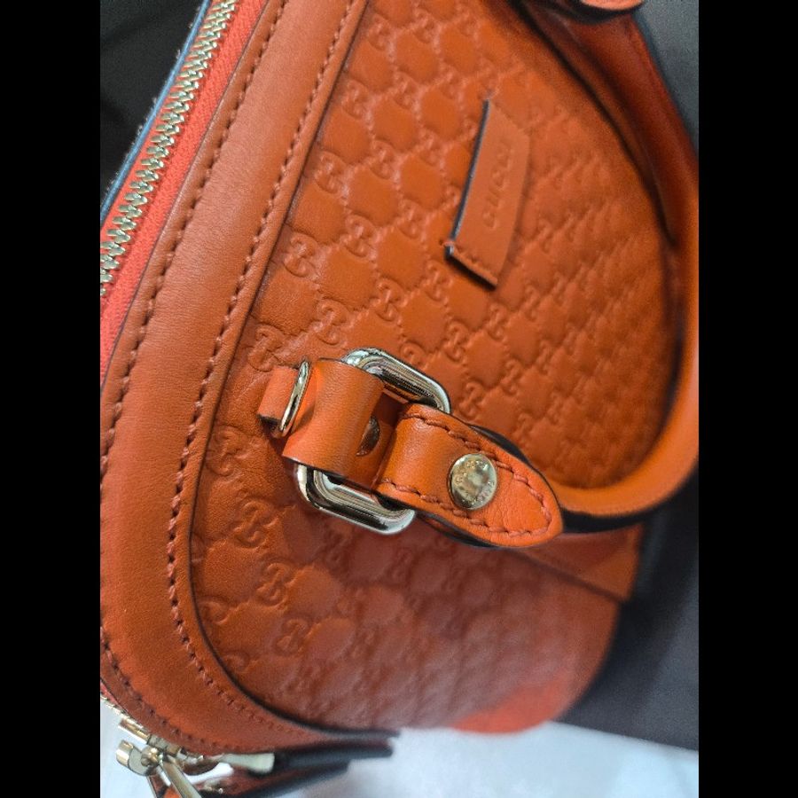 🧨又大大大大降價💁‍♂️本月降價囉🧨GUCCI Microguccissima 溶岩橘兩用貝殼包-12