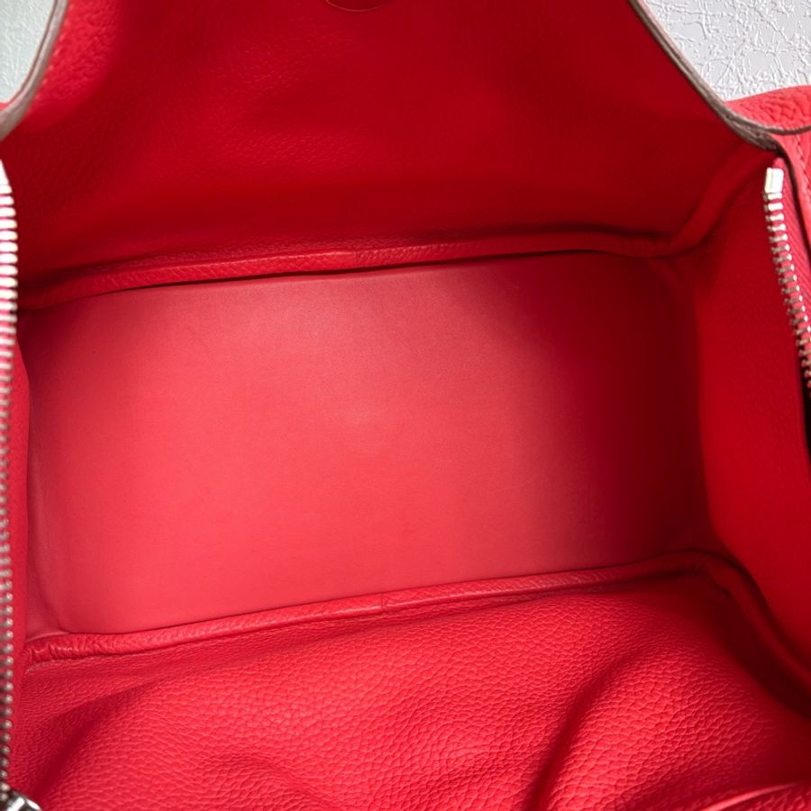 Hermes 橘紅Lindy30銀釦 🅁刻-3