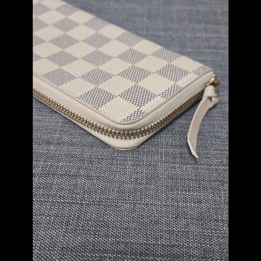 Louis Vuitton LV 路易威登 白色棋盤格拉鍊長夾-21
