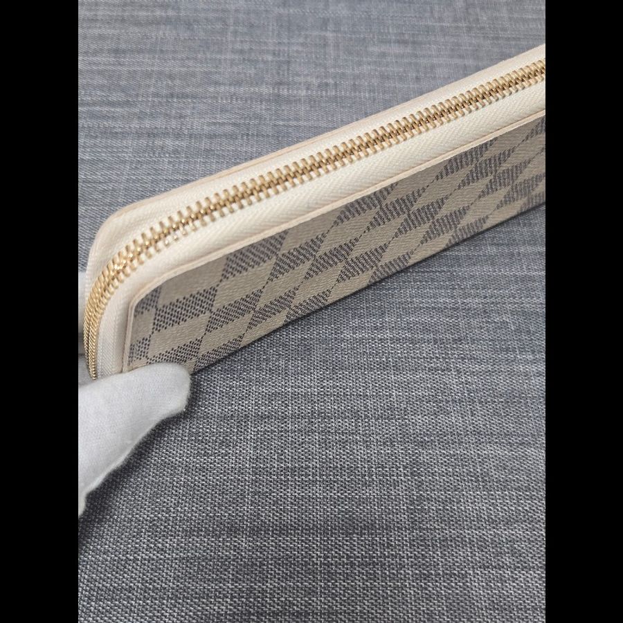Louis Vuitton LV 路易威登 白色棋盤格拉鍊長夾-25