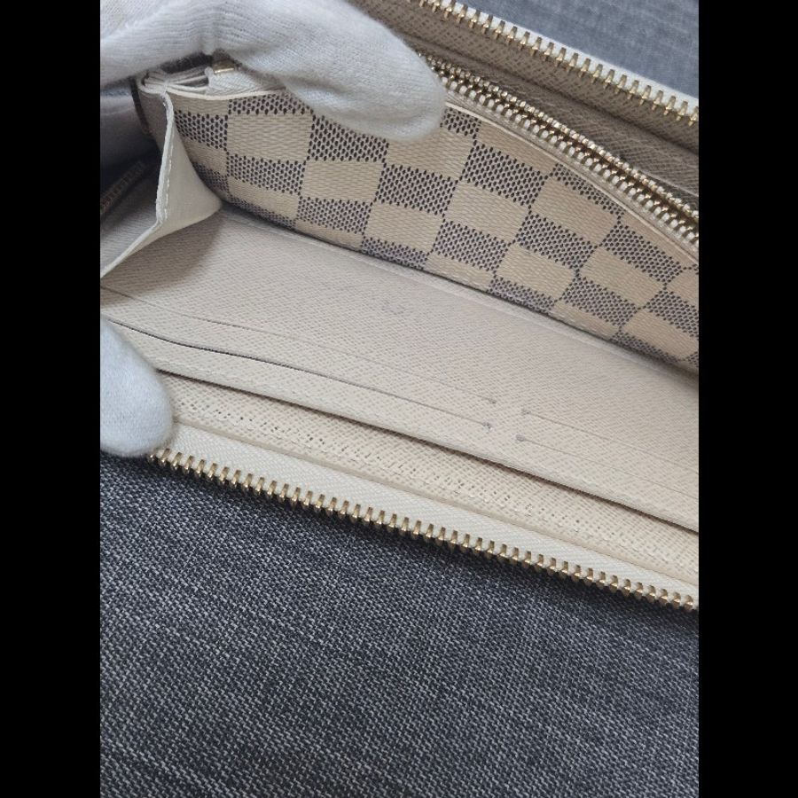 Louis Vuitton LV 路易威登 白色棋盤格拉鍊長夾-39