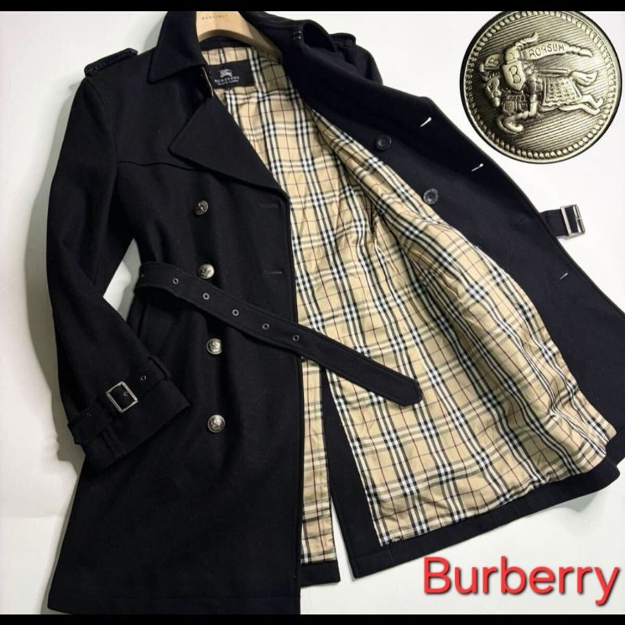 日本二手/Burberry /時尚男神拿破崙羊毛大衣-1