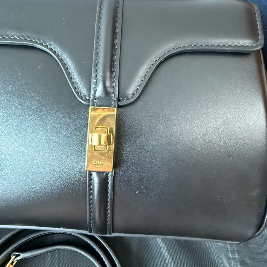 Celine 16 mini黑色手提肩背包-38