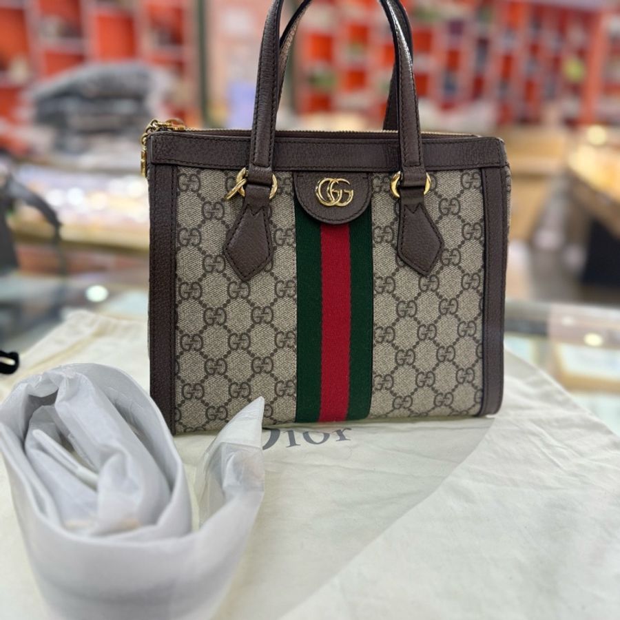 99新 閑置品 古馳gucci Ophidia系列小号手提托特包，-13