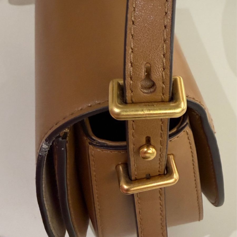 真皮質感滿分 Ralph Lauren Polo ID 系列 專櫃 真皮馬鞍包 經典焦糖咖-12