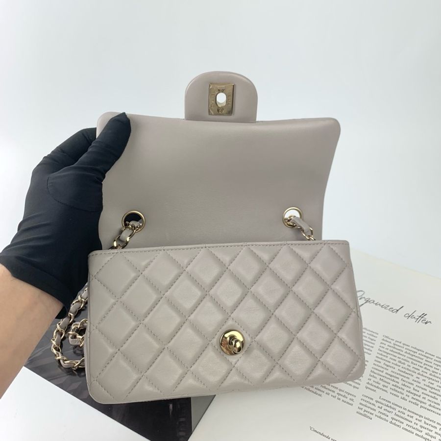 Chanel cf20/大mini 灰金配色 晶片款❤️-9