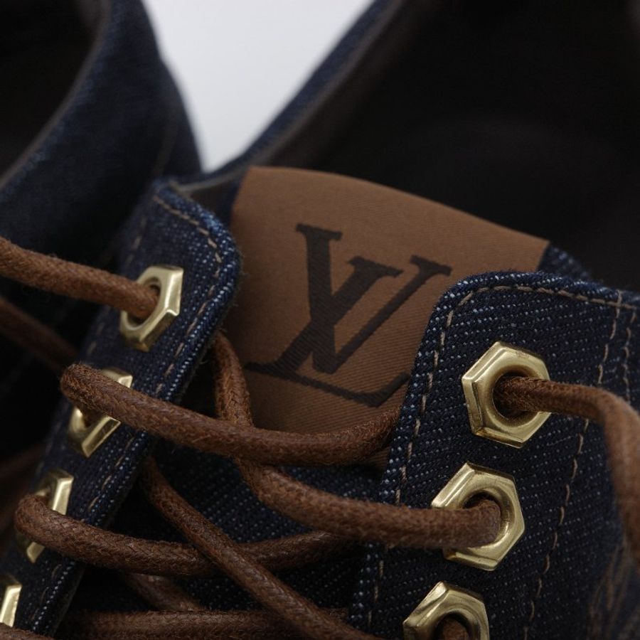 Louis Vuitton 路易威登 LV 丹寧藍 帆船鞋 牛仔休閒鞋 25cm-10