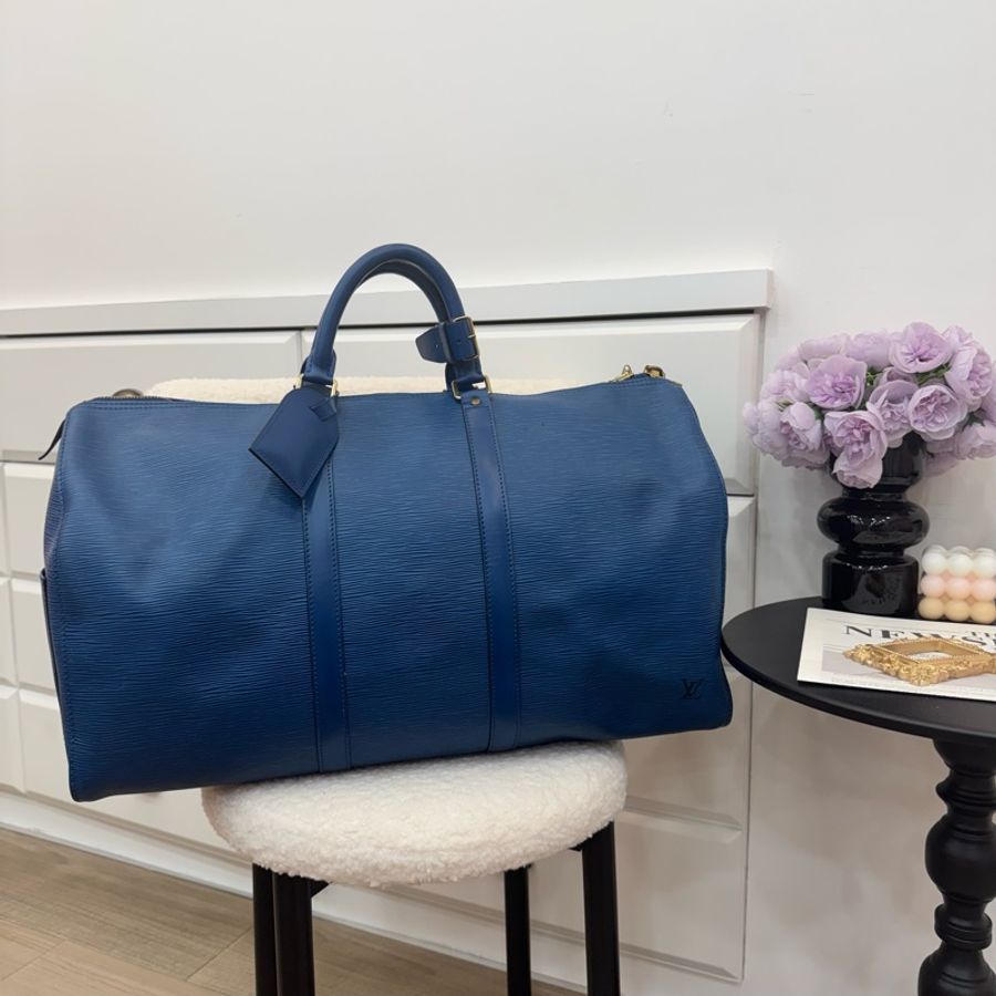 Louis Vuitton Keepall 50藍色旅行袋 Vintage 中古 二手 手提-1