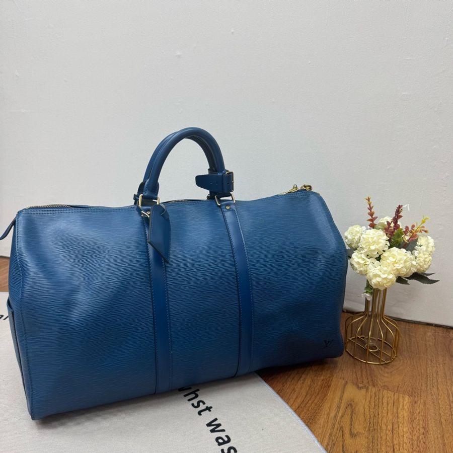 Louis Vuitton Keepall 50藍色旅行袋 Vintage 中古 二手 手提-2