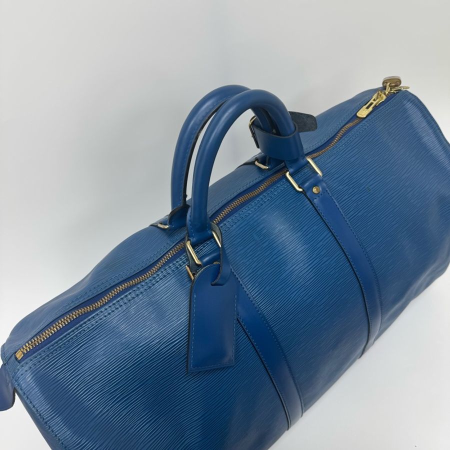 Louis Vuitton Keepall 50藍色旅行袋 Vintage 中古 二手 手提-11