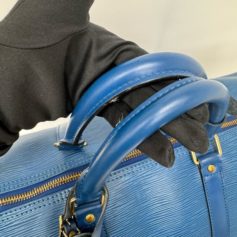 Louis Vuitton Keepall 50藍色旅行袋 Vintage 中古 二手 手提-12