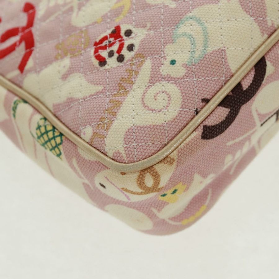 【日本直送】香奈兒 Matelasse 25 單翻蓋鏈條包 帆布 米色 金色 CC 標誌 正品 165652SAV-16