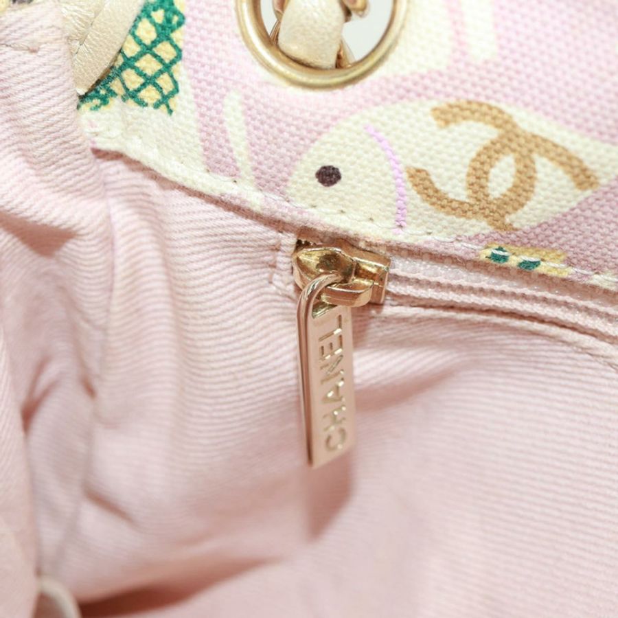 【日本直送】香奈兒 Matelasse 25 單翻蓋鏈條包 帆布 米色 金色 CC 標誌 正品 165652SAV-25