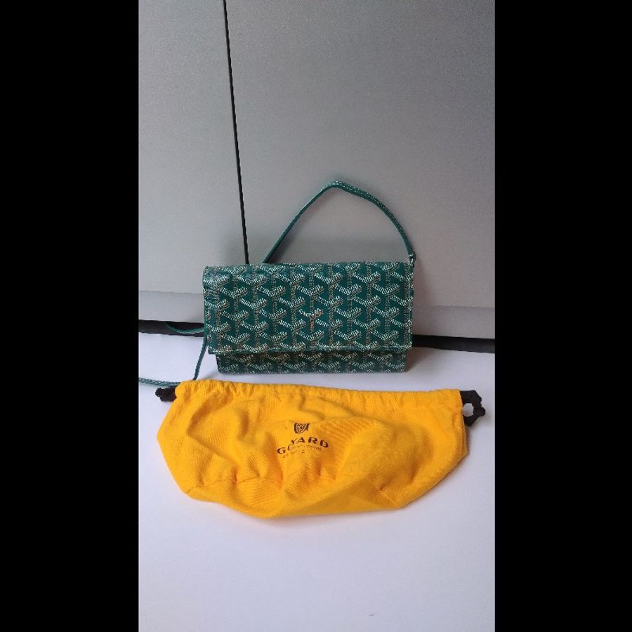 Goyard 綠色印花下蓋小斜背包 verenne continental wallet-2
