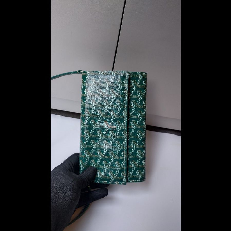 Goyard 綠色印花下蓋小斜背包 verenne continental wallet-4