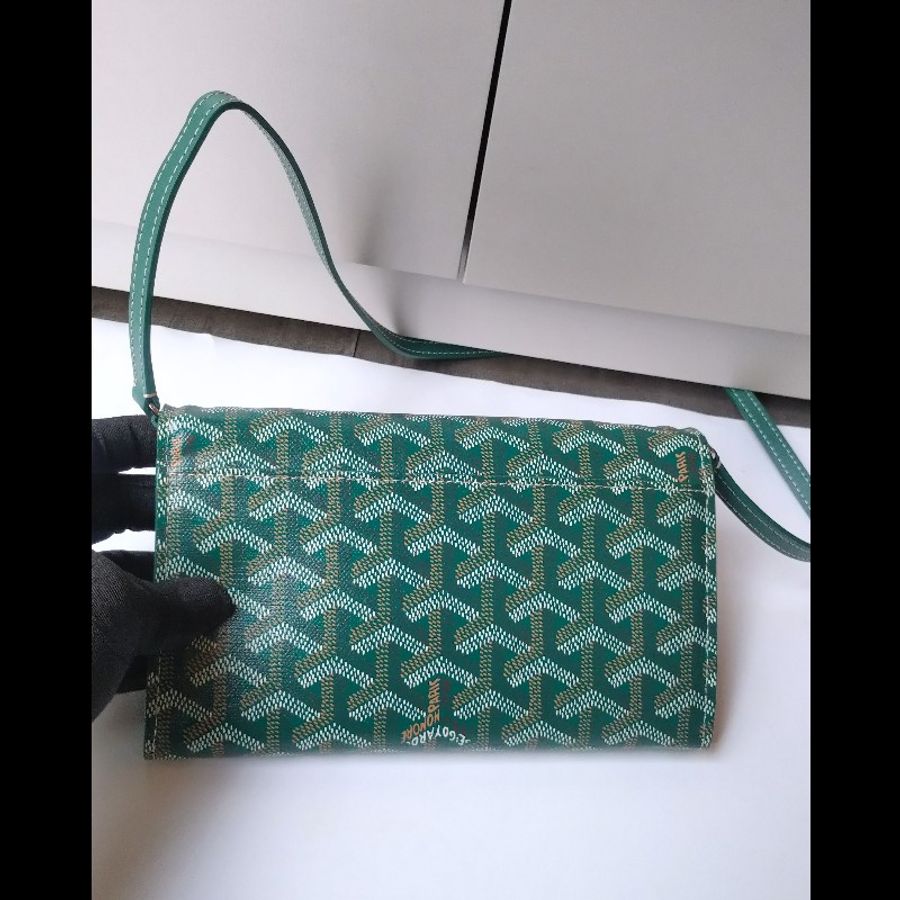 Goyard 綠色印花下蓋小斜背包 verenne continental wallet-5