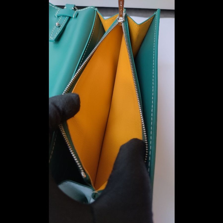 Goyard 綠色印花下蓋小斜背包 verenne continental wallet-16