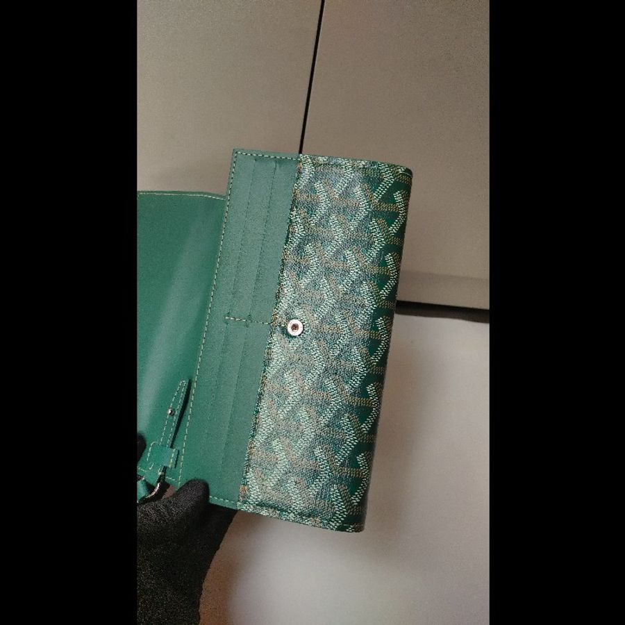 Goyard 綠色印花下蓋小斜背包 verenne continental wallet-17