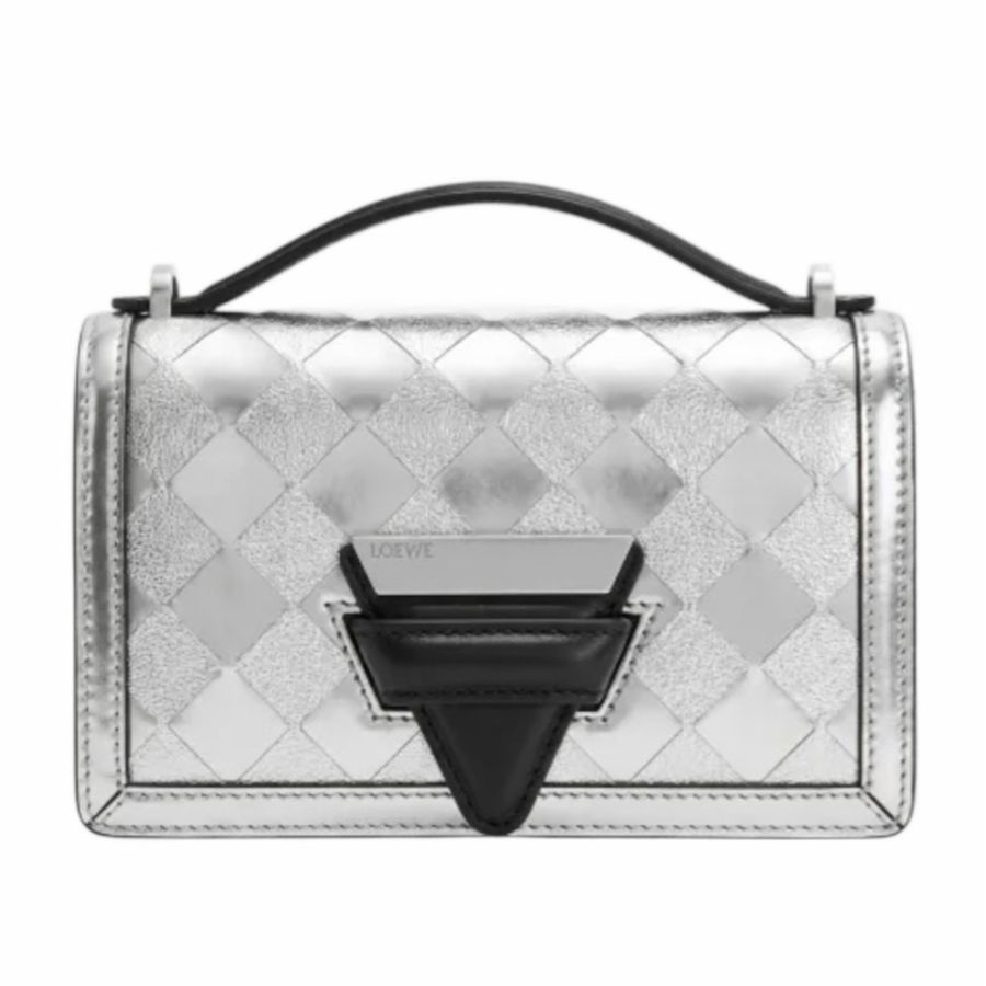 Loewe 女士 小號 Barcelona 格紋單肩包均碼碼小號-4