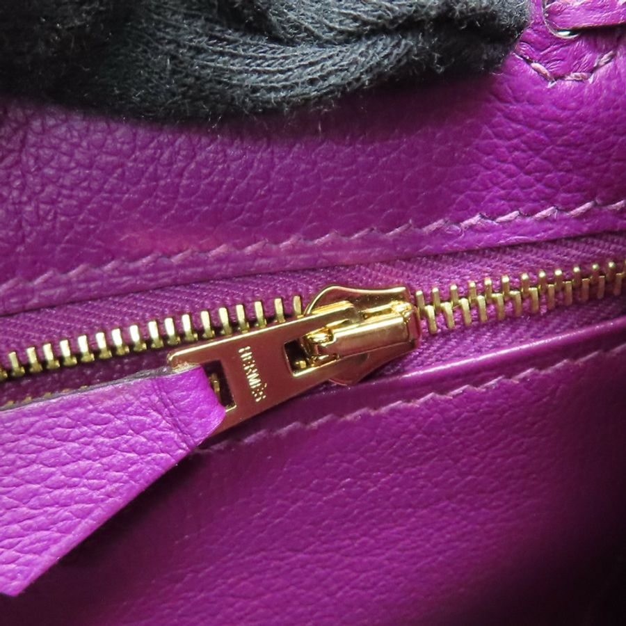 海葵紫 EverColor 牛皮 Kelly 28 凱莉包 兩用包 Y刻 金扣【HERMES 愛馬仕】 H070443CC-15