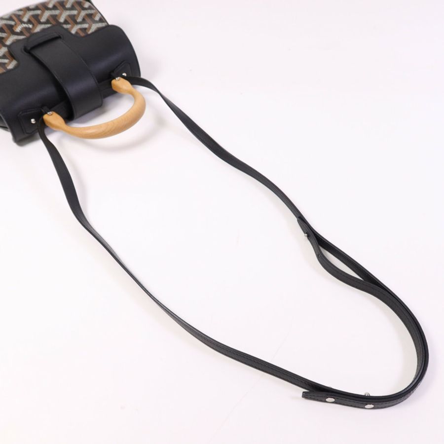 GOYARD 塗層帆布Saigon Souple Mini銀扣手挽肩背兩用袋-7