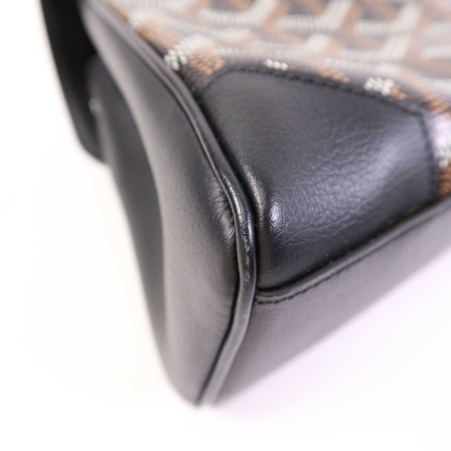 GOYARD 塗層帆布Saigon Souple Mini銀扣手挽肩背兩用袋-12