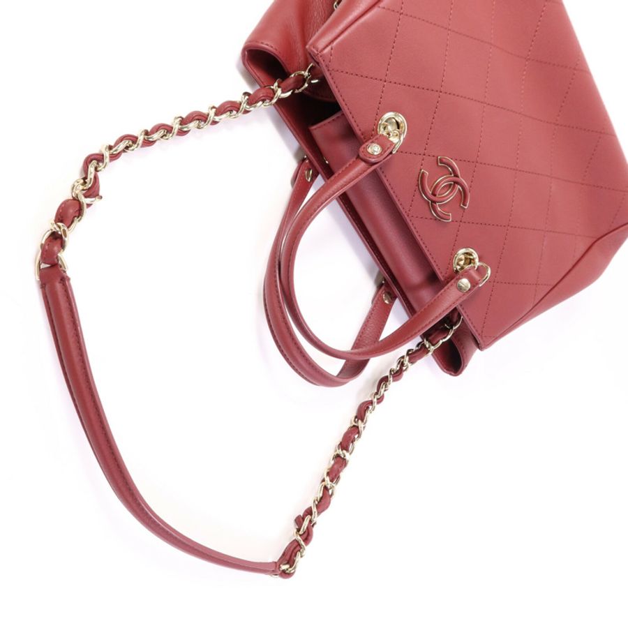 CHANEL 牛皮皮革2 Way Shoulder Bag金扣鏈帶肩背袋-8