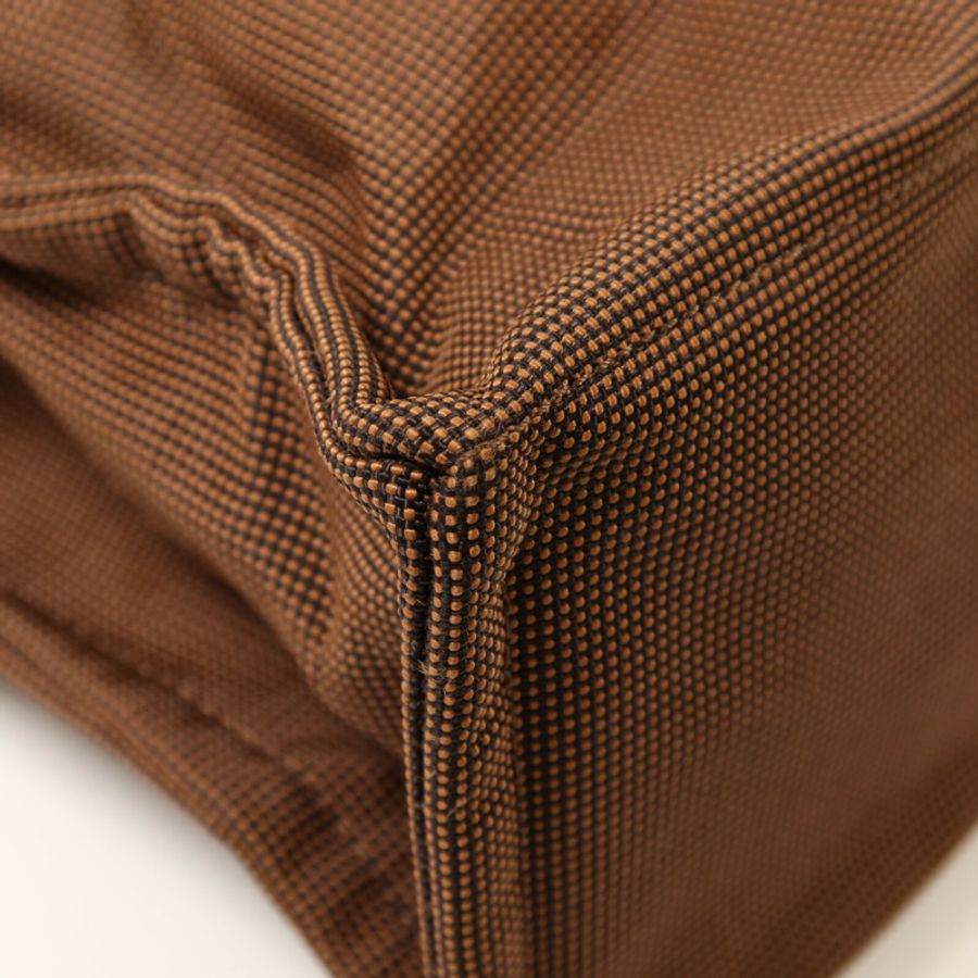 HERMES 帆布Her Line MM銀扣手挽袋Brown-11